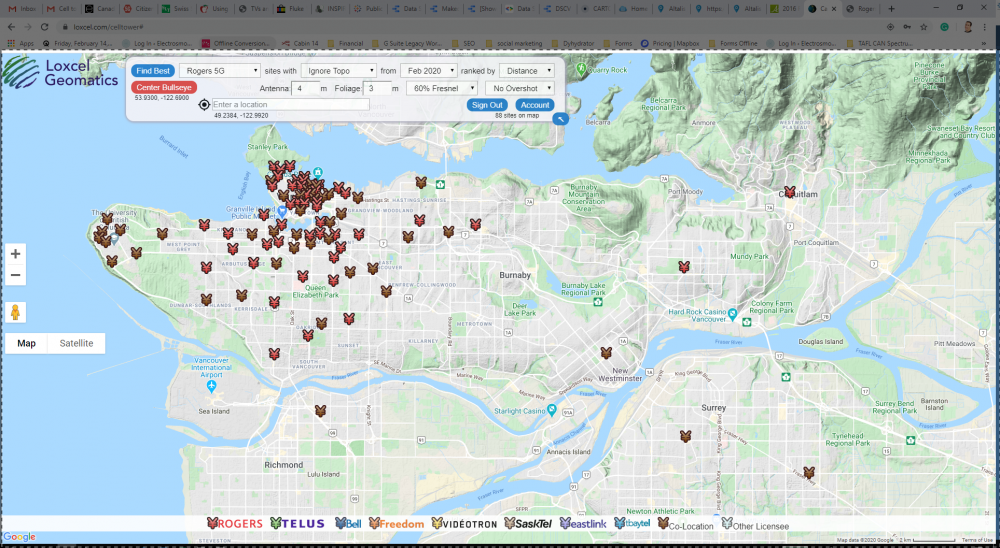 5G Locations in Vancouver